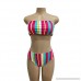 Alangbudu Women's Strapless Padded High Cut High Waisted Two Piece Wide Bandeau Bikini Set Multicolor B07NYCFXMP